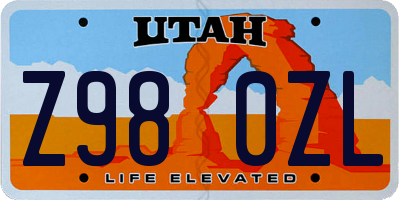 UT license plate Z980ZL