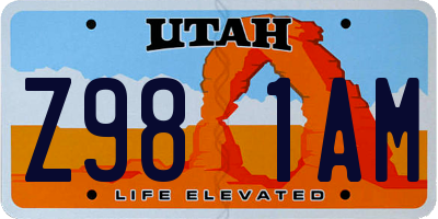 UT license plate Z981AM