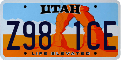 UT license plate Z981CE