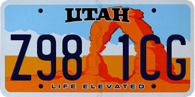 UT license plate Z981CG