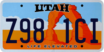 UT license plate Z981CI