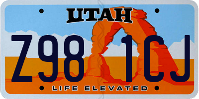 UT license plate Z981CJ