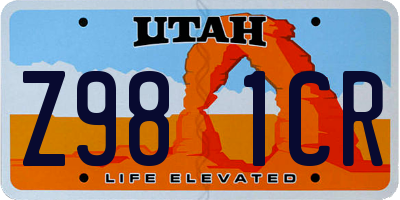 UT license plate Z981CR