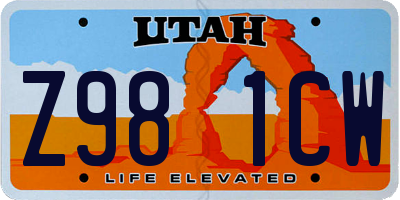 UT license plate Z981CW