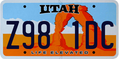 UT license plate Z981DC