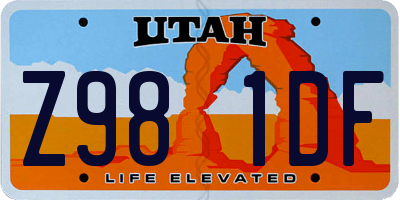 UT license plate Z981DF