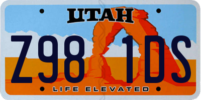 UT license plate Z981DS