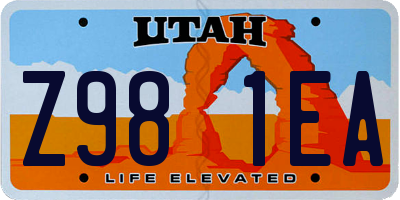 UT license plate Z981EA