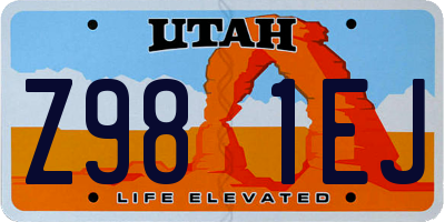 UT license plate Z981EJ