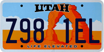 UT license plate Z981EL
