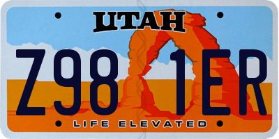 UT license plate Z981ER