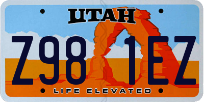 UT license plate Z981EZ