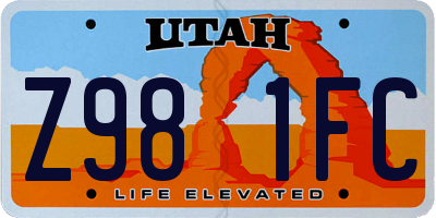 UT license plate Z981FC