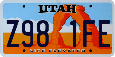 UT license plate Z981FE