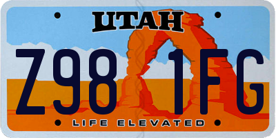 UT license plate Z981FG