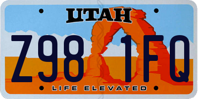 UT license plate Z981FQ