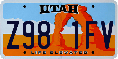 UT license plate Z981FV