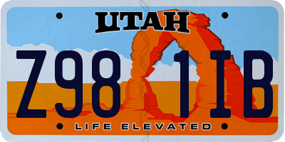 UT license plate Z981IB