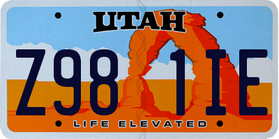 UT license plate Z981IE
