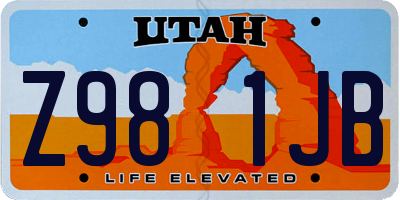 UT license plate Z981JB