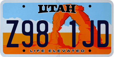 UT license plate Z981JD