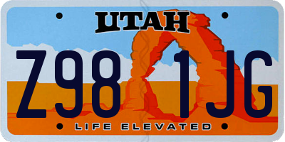UT license plate Z981JG