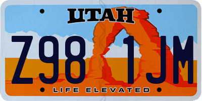 UT license plate Z981JM