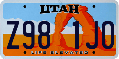 UT license plate Z981JO