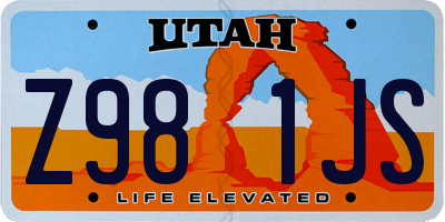 UT license plate Z981JS