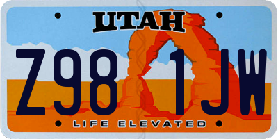 UT license plate Z981JW