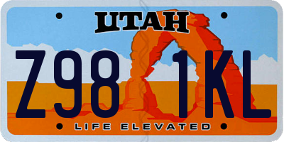 UT license plate Z981KL