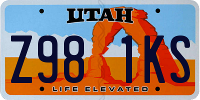 UT license plate Z981KS