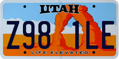 UT license plate Z981LE