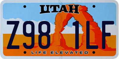UT license plate Z981LF