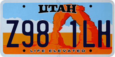 UT license plate Z981LH