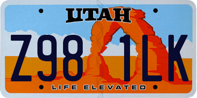 UT license plate Z981LK