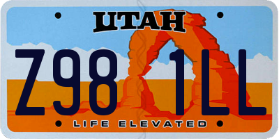 UT license plate Z981LL