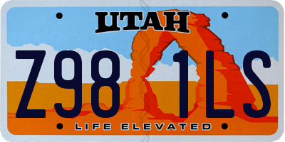 UT license plate Z981LS