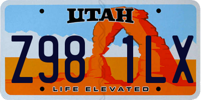 UT license plate Z981LX