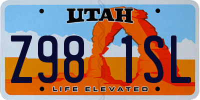 UT license plate Z981SL