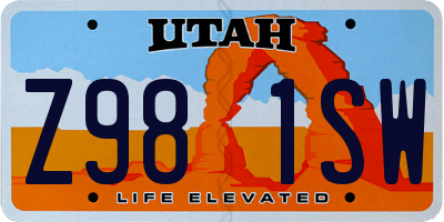 UT license plate Z981SW