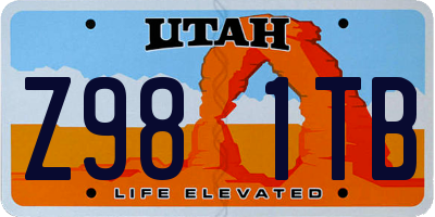 UT license plate Z981TB