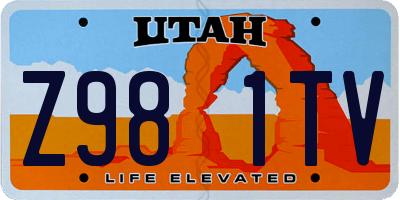 UT license plate Z981TV