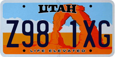 UT license plate Z981XG