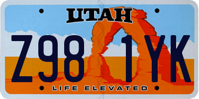 UT license plate Z981YK