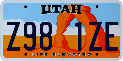 UT license plate Z981ZE