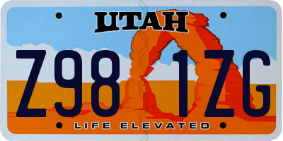 UT license plate Z981ZG