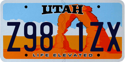 UT license plate Z981ZX