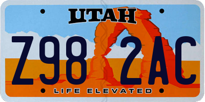 UT license plate Z982AC