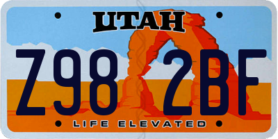 UT license plate Z982BF